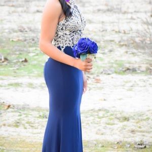 Blue & gold formal dress